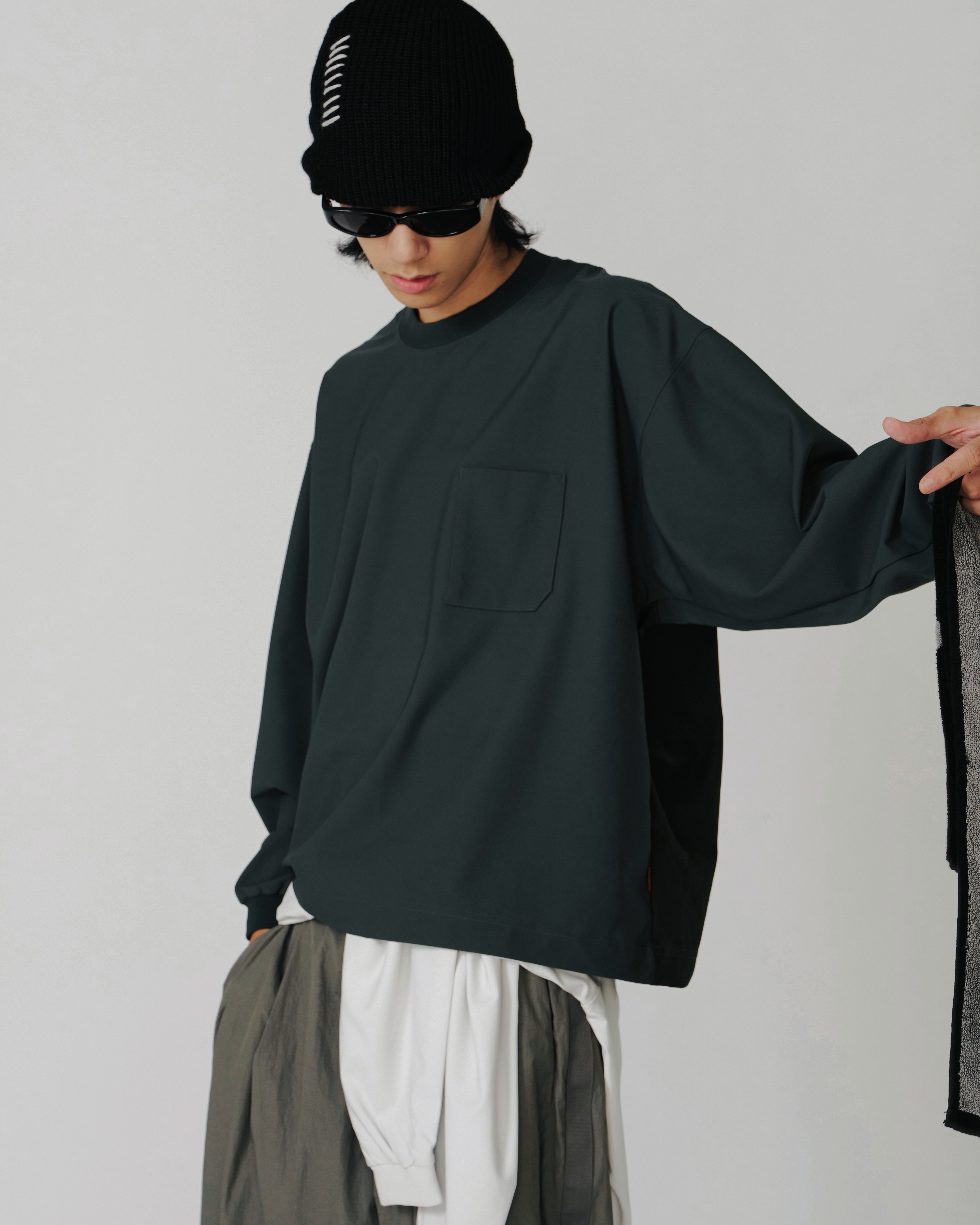 GOOPiMADE Prx-03T - Core Tech Pocket L/S Tee - Mix Forest