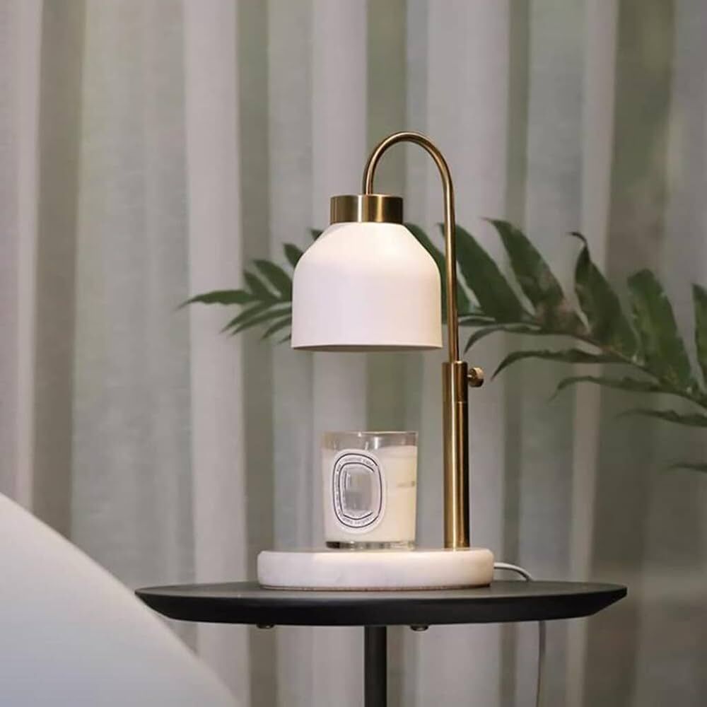 古銅金白大理石升降款香氛暖燈