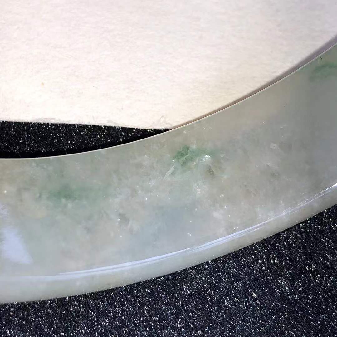 9252644 62.4mm冰糯種飄黃翡正圈手鐲 (62以上)