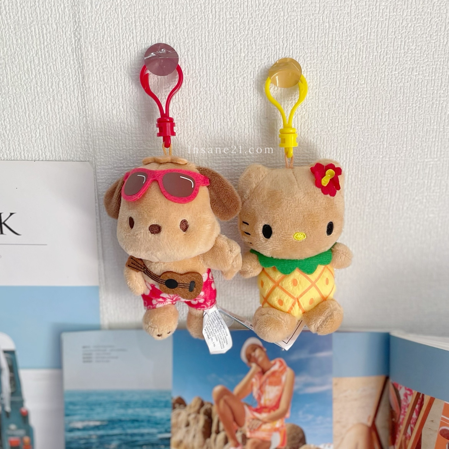 SANRIO 三麗鷗 夏威夷系列 曬黑 夏季 玩偶 吊飾 絨毛 HELLO KITTY 帕恰狗