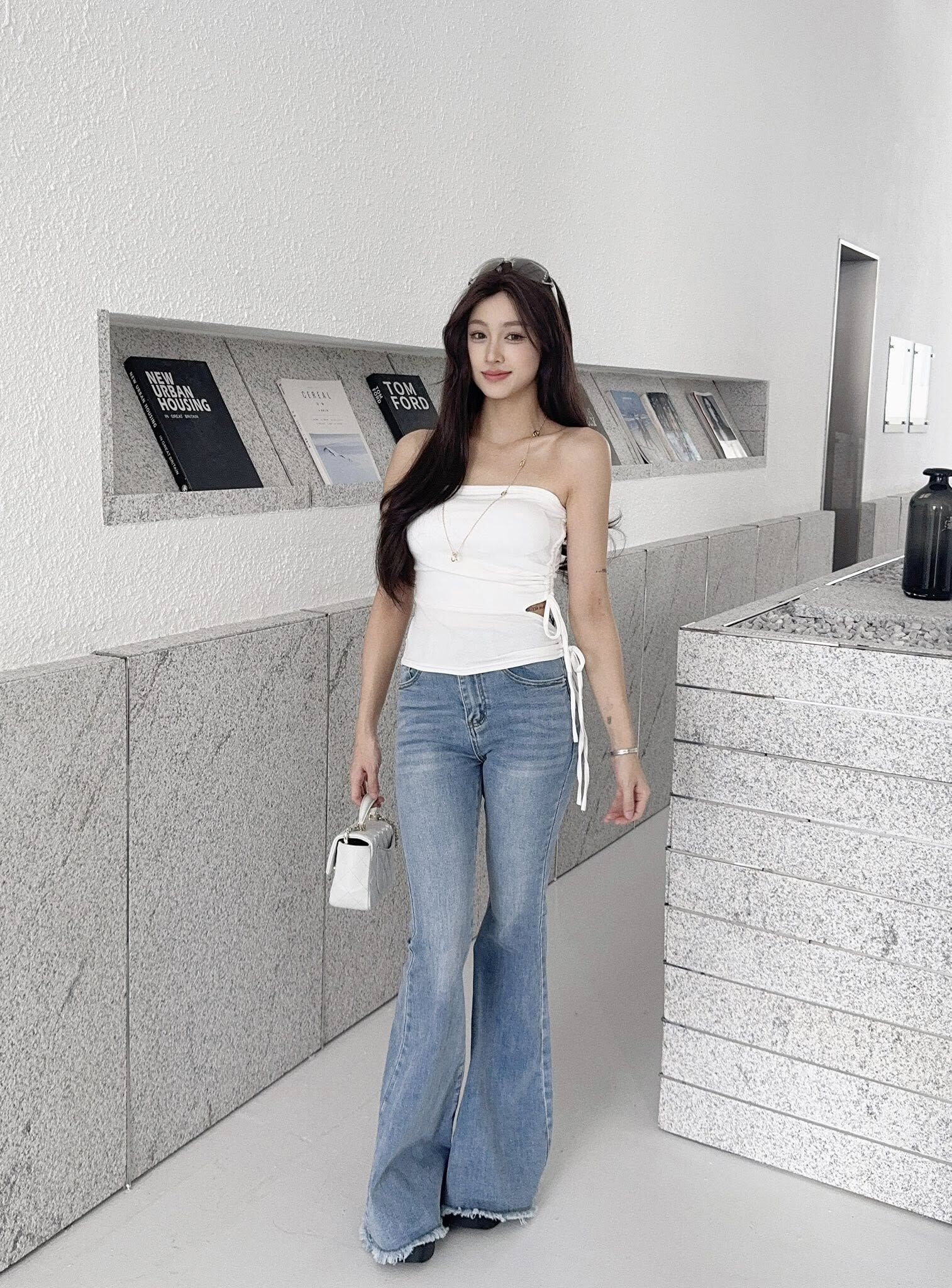 辣妹側裸空抽繩抹胸背心🐼