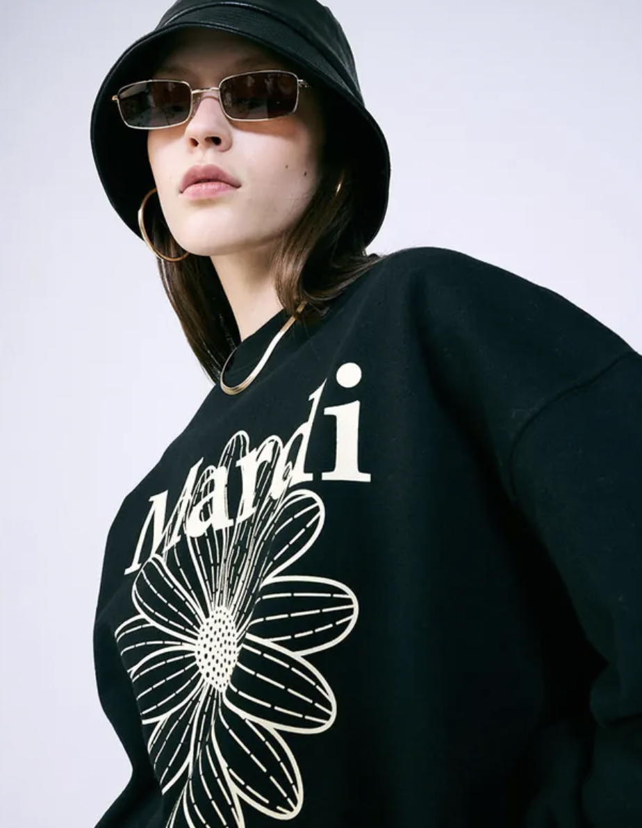 MARDI MERCREDI 圓領字母印花寬鬆衛衣