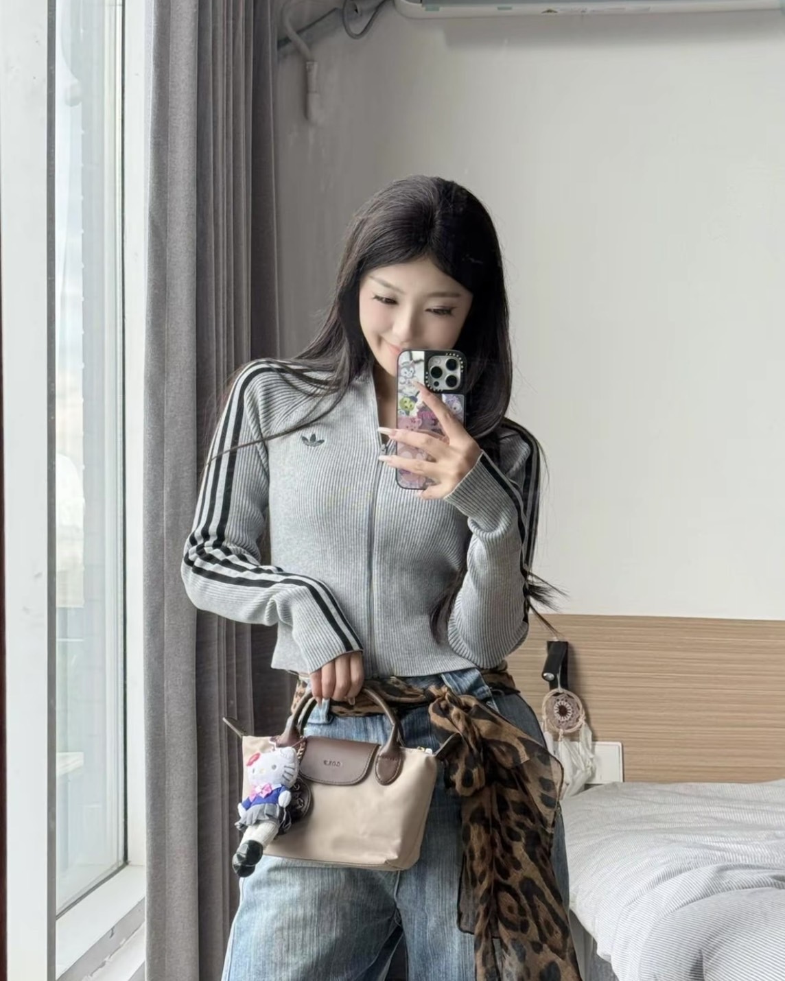 【預購】ADIDAS ORIGINALS ADICOLOR SLIM KNIT TRACK TOP 灰色 JZ0886