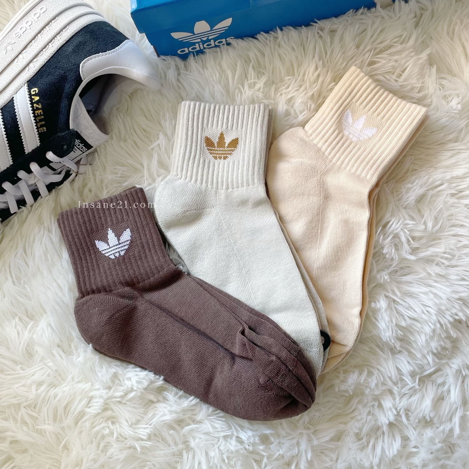 ADIDAS 大地色 中筒襪 襪子 愛迪達 六雙一組 IX5278