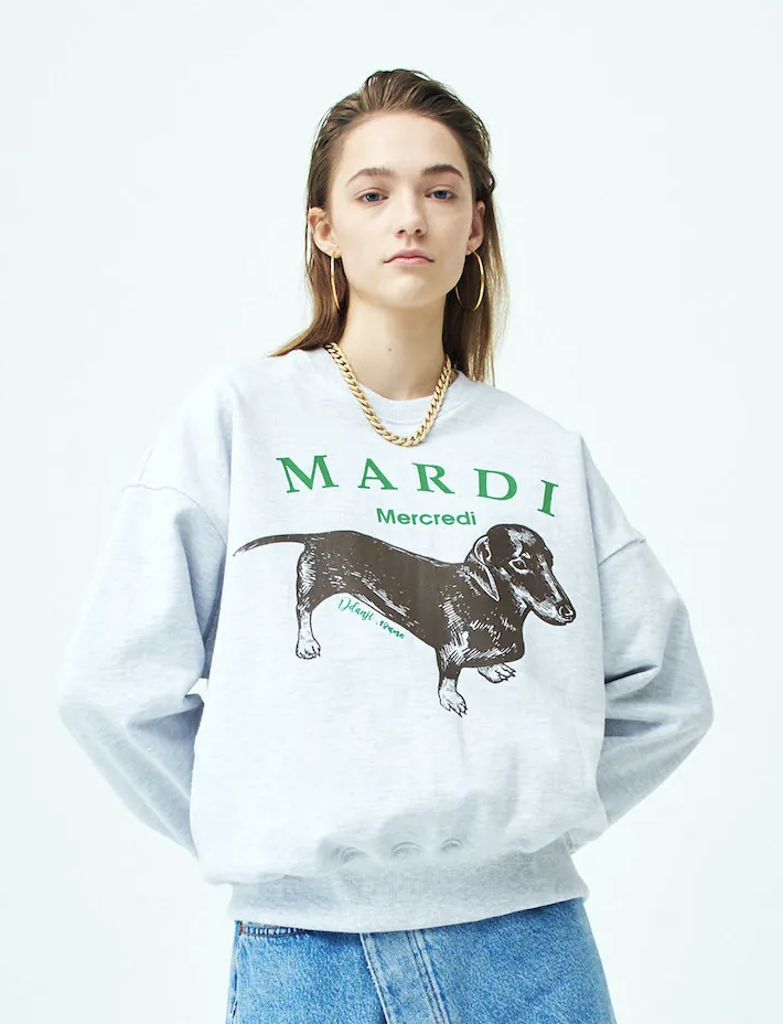 MARDI MERCREDI 臘腸小狗圖案衛衣