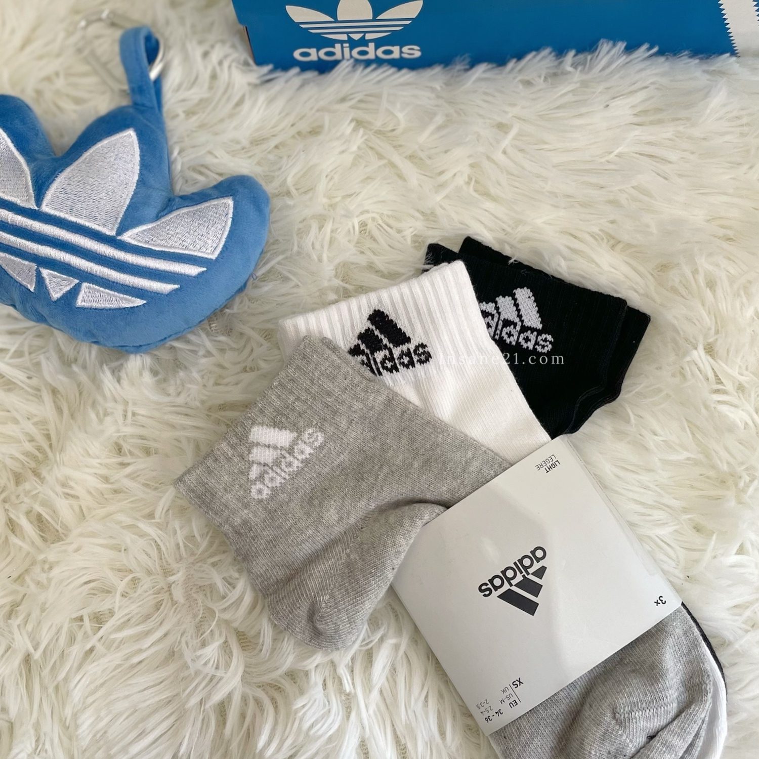 ADIDAS 基本色 白灰黑 腳踝襪 襪子 愛迪達 三入組 IC1283