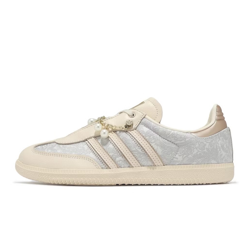 《M倉》Adidas Samba OG W 女鞋 珍珠白 刺繡 蕾絲 JQ2616