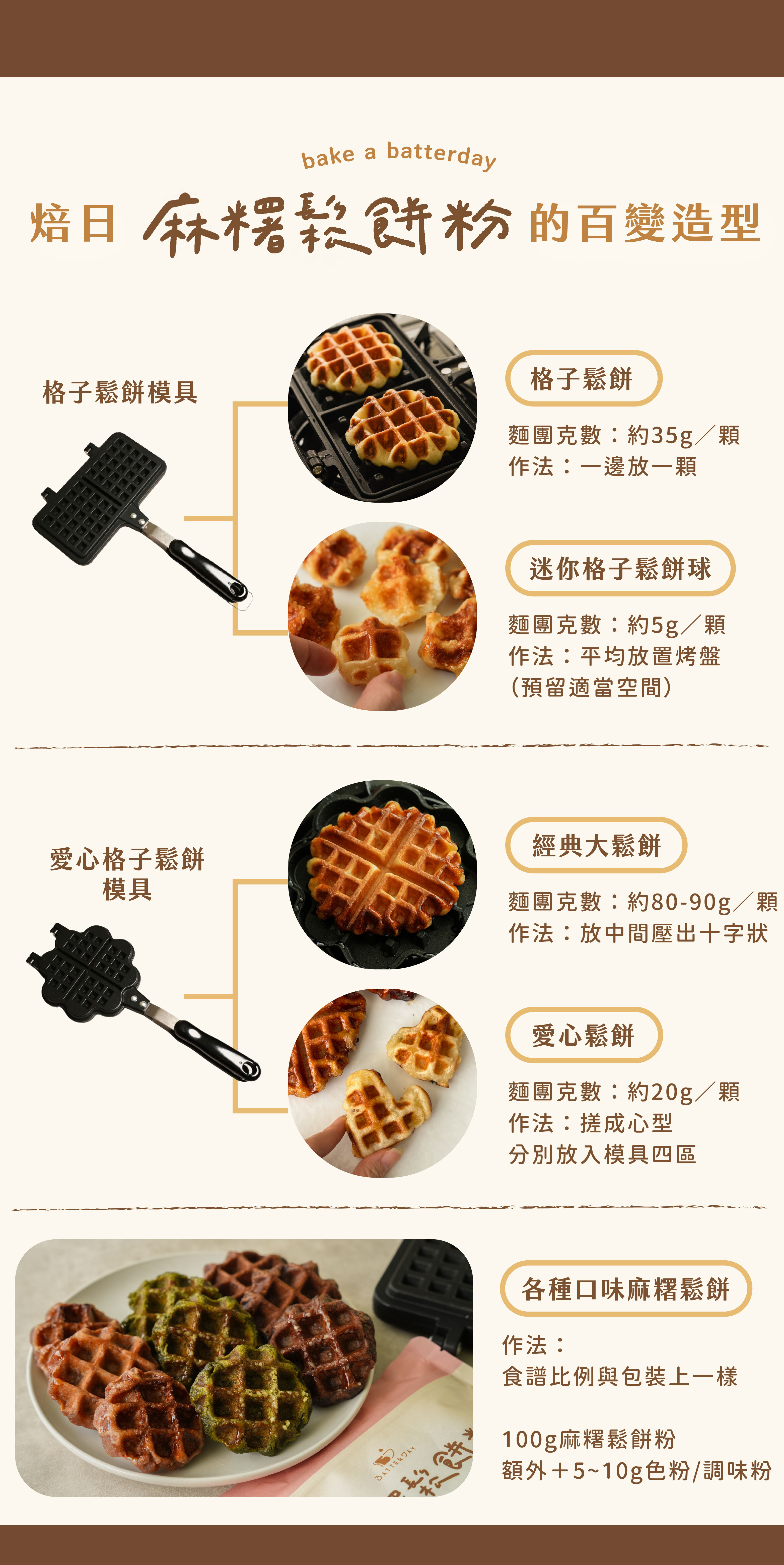 “焙日麻糬鬆餅粉百變造型”