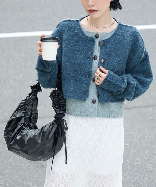 日本🇯🇵連線 Forksy 分層撞色設計短版針織開襟衫 拉絨針織 開襟衫 多層次 排釦外套 外搭 長袖 4色(任買兩件711免運)/預購