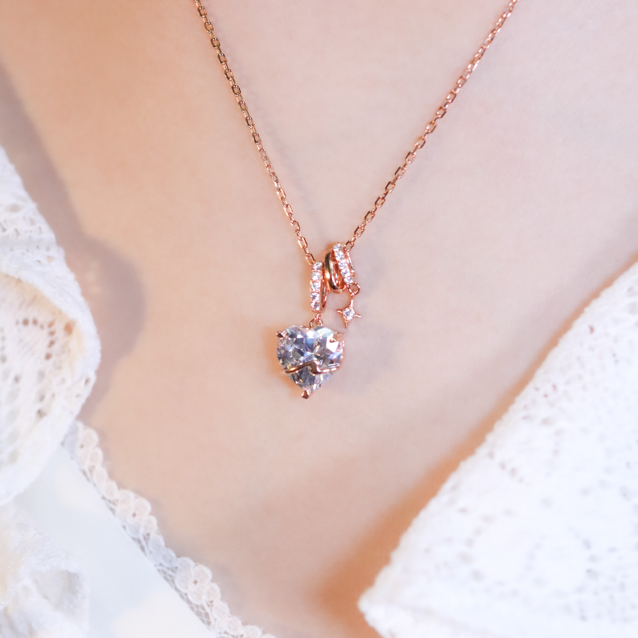 | 925純銀・白金・玫瑰金 | 流星見證的心意項鍊  (銀/玫瑰金) | NE1488 |