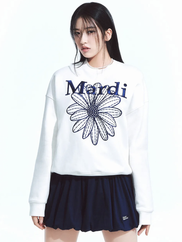 Mardi Mercredi圓領套頭刺綉款衛衣