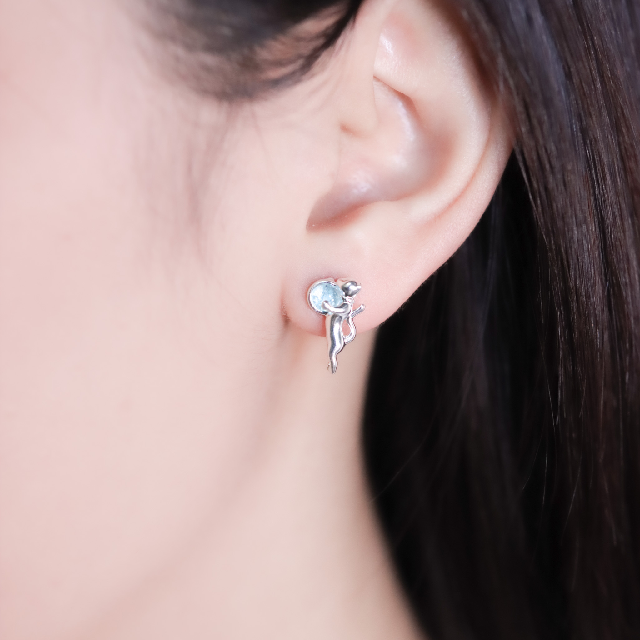 | 925純銀・琉璃 | 漫藍喵趣世界耳環 | EA1049 |