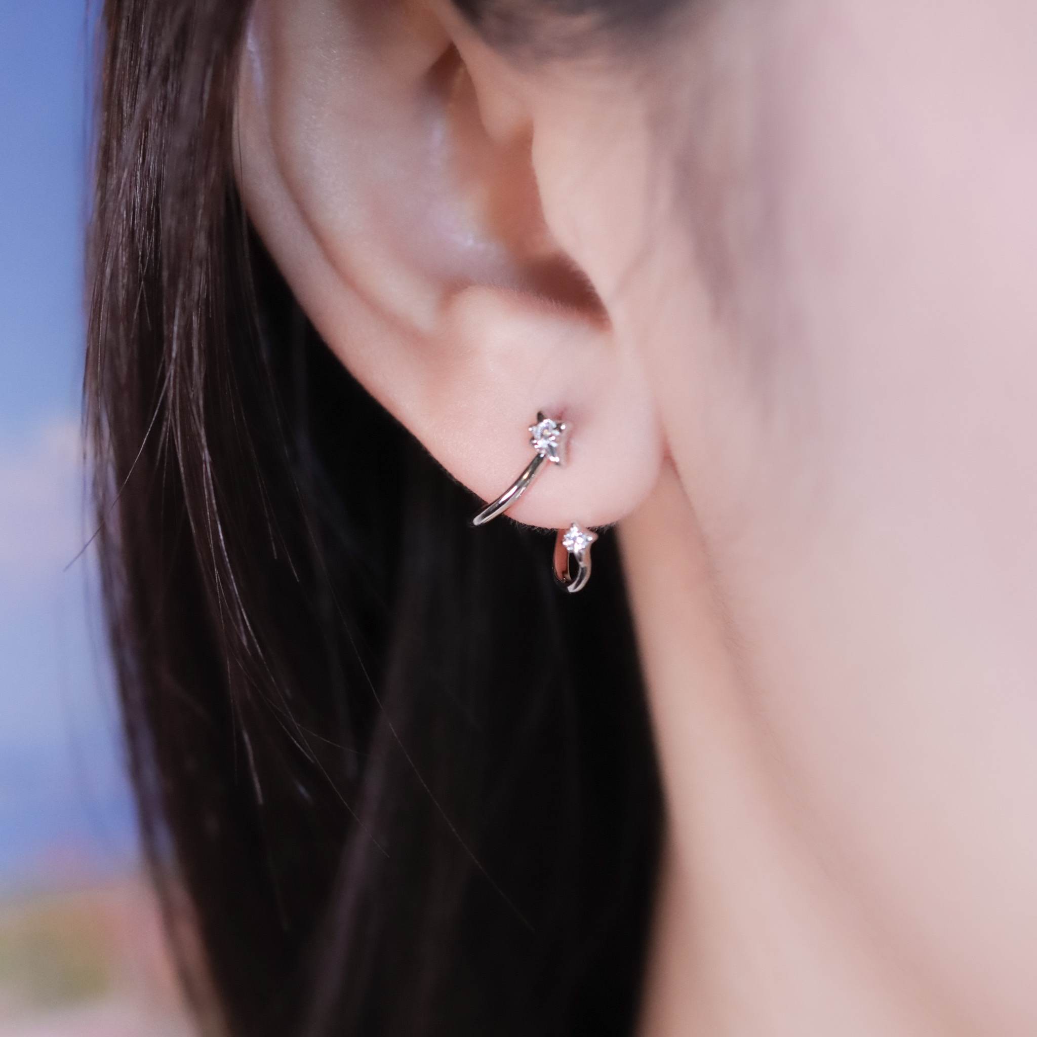 | 925純銀 | 星星相遇日記耳環 | EA1063 |