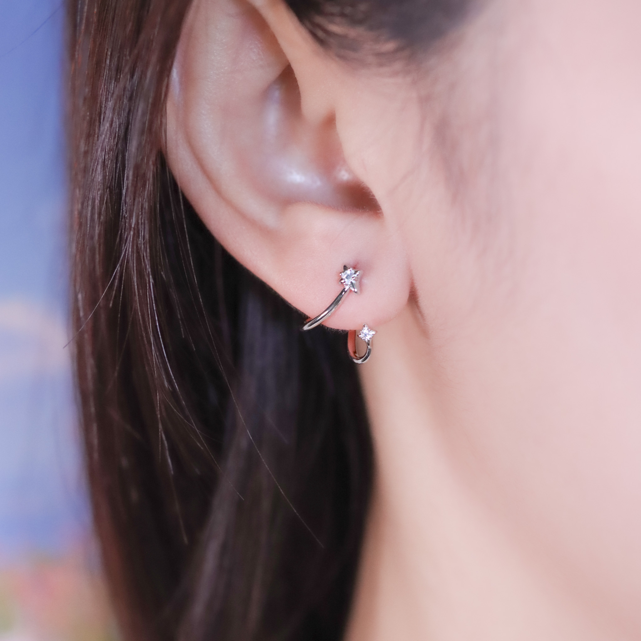 | 925純銀 | 星星相遇日記耳環 | EA1063 |