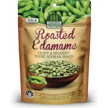 DJ&A Nature's Protein Roasted Edamame Crispy & Delicious Young Soybean Snack 135g