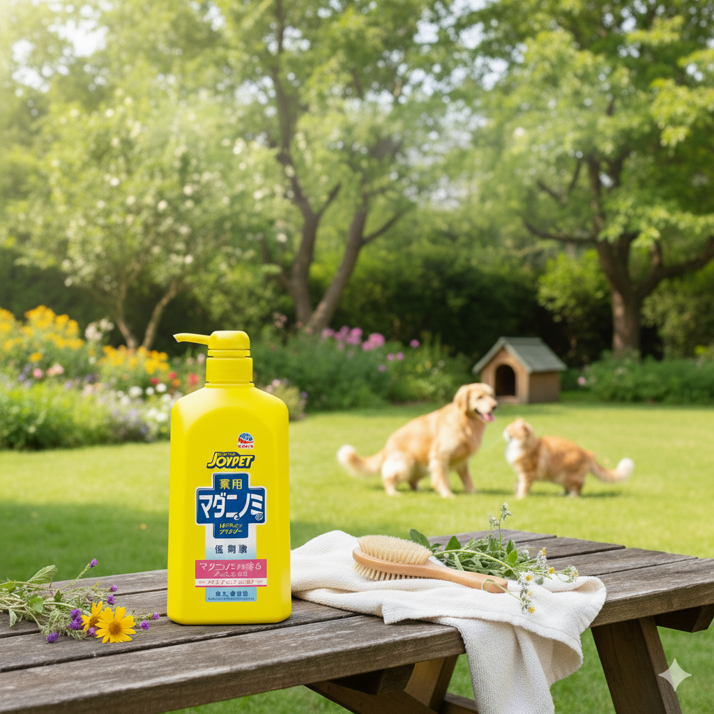 (日本製造) Earth Pet 藥用驅除蜱蟲和跳蚤沖洗式洗髮水  花香型 (600ml)