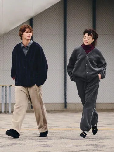 <線上SALE❤️‍🔥>Needles x Uniqlo 蝴蝶寬版刷毛開襟外套 灰色