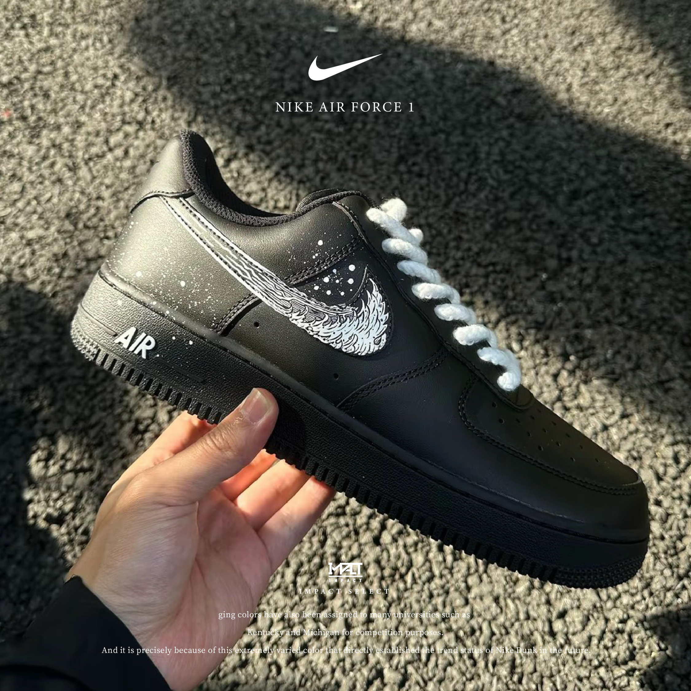 【訂製款】Nike Air Force 1 Low 浮世繪 波濤暗湧 手繪 海浪 潑墨