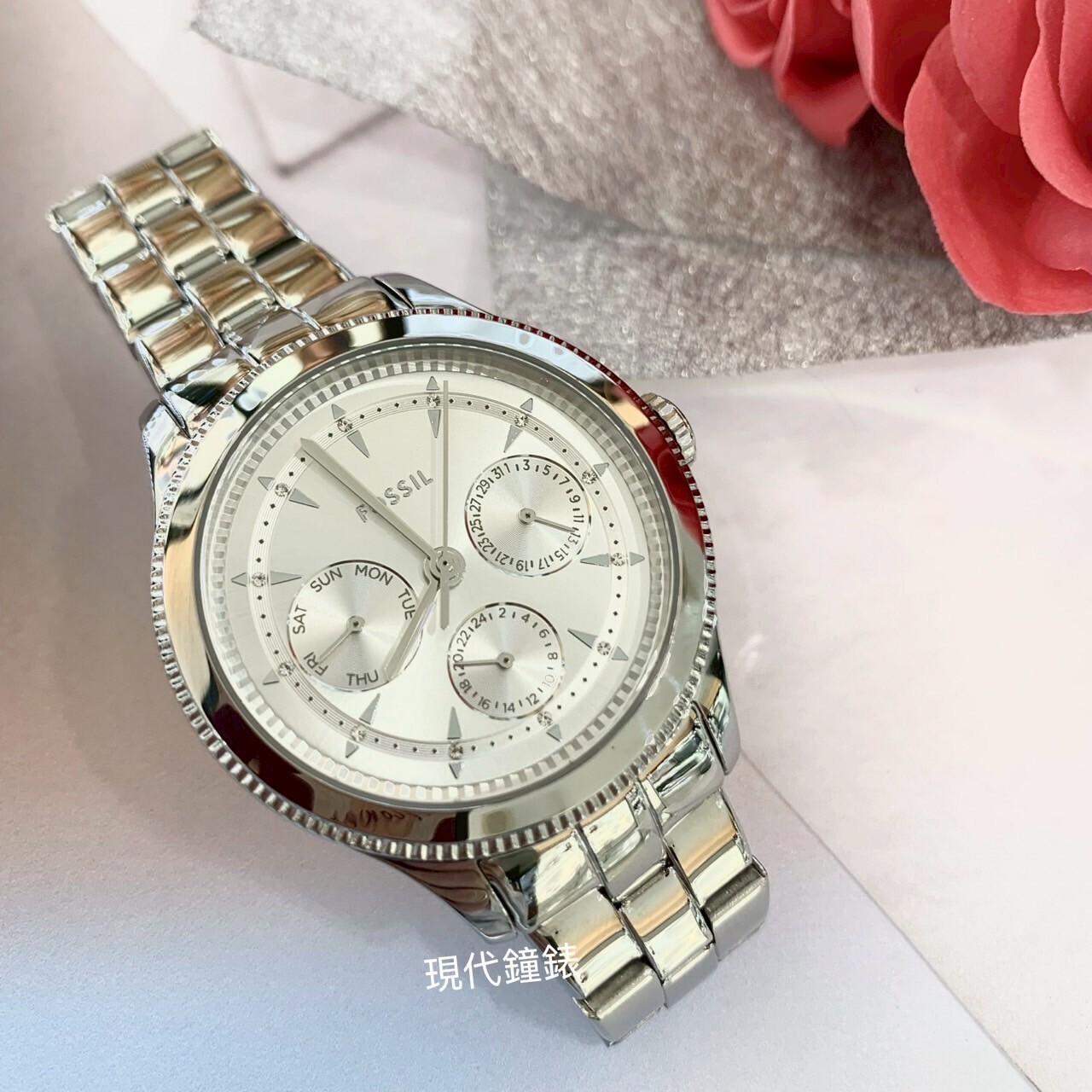 【FOSSIL】簡約三眼石英女錶  BQ3992 38mm 現代鐘錶
