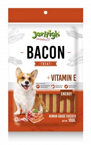 JerHigh小食 Bacon 煙雞肉片 100g犬食