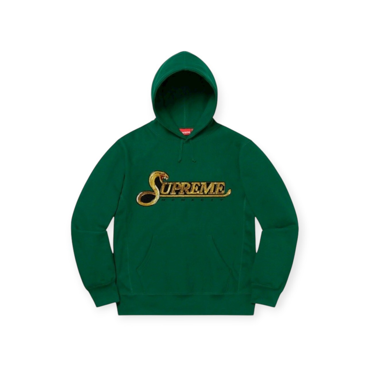 SUPREME 19FW SEQUIN VIPER HOODED SWEATSHIRT SIZE S