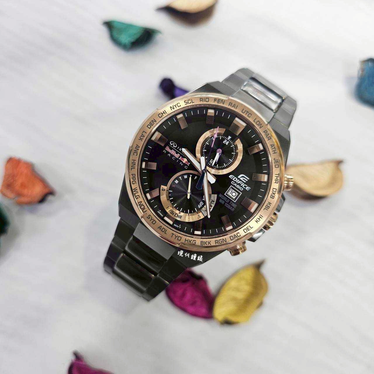 【 EDIFICE】紅牛聯名賽車錶-王者軌跡EFR-542RBM-1A 44mm 現代鐘錶