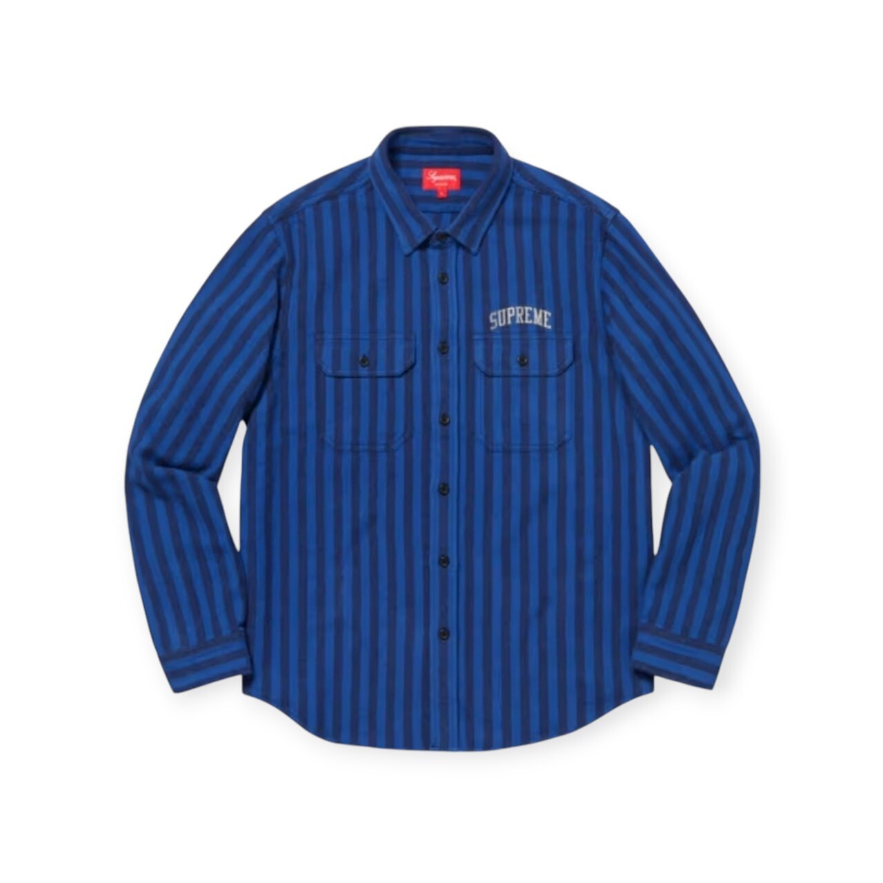 SUPREME 18FW STRIPE HEAVYWEIGHT FLANNEL SHIRT SIZE M