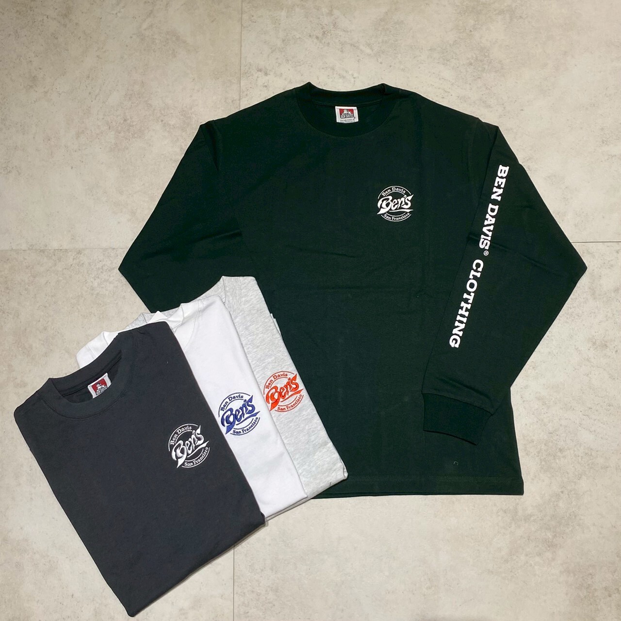 Ben Davis 猩猩噴漆圓形標誌薄長T C-25780031