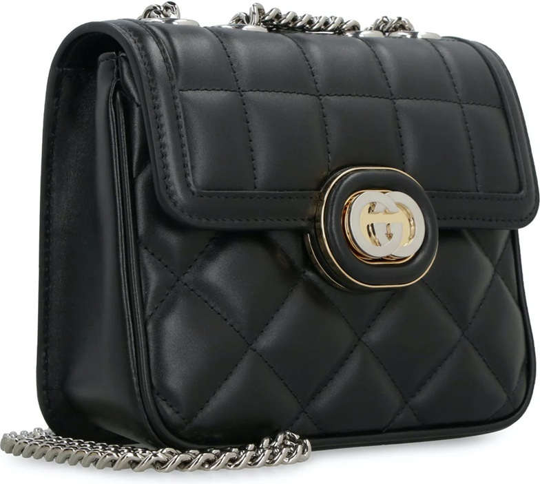 [E] GUCCI BLACK DECO MINI SHOULDER BAG, 741457AAB7A-1000 (EGC13)