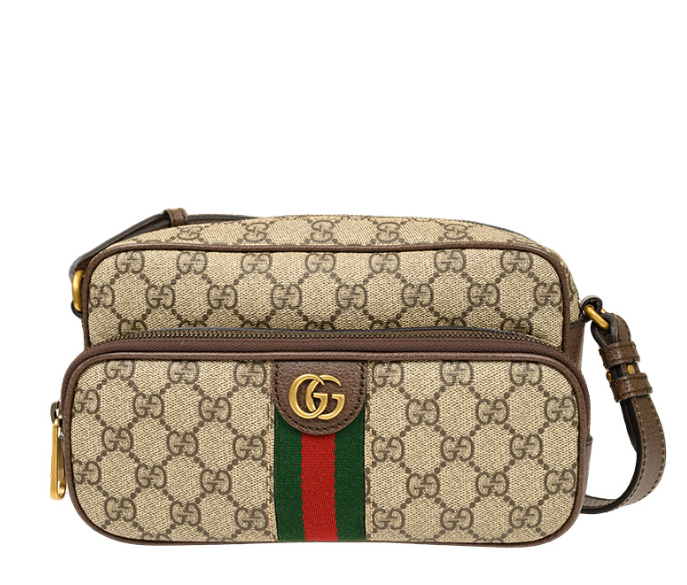 [E] GUCCI BROWN OPHIDIA CROSSBODY BAG, 72331296IWT-8745 (EGC121)