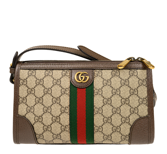 [E] GUCCI BROWN OPHIDIA CROSSBODY BAG, 75258196IWT-8745 (EGC122)