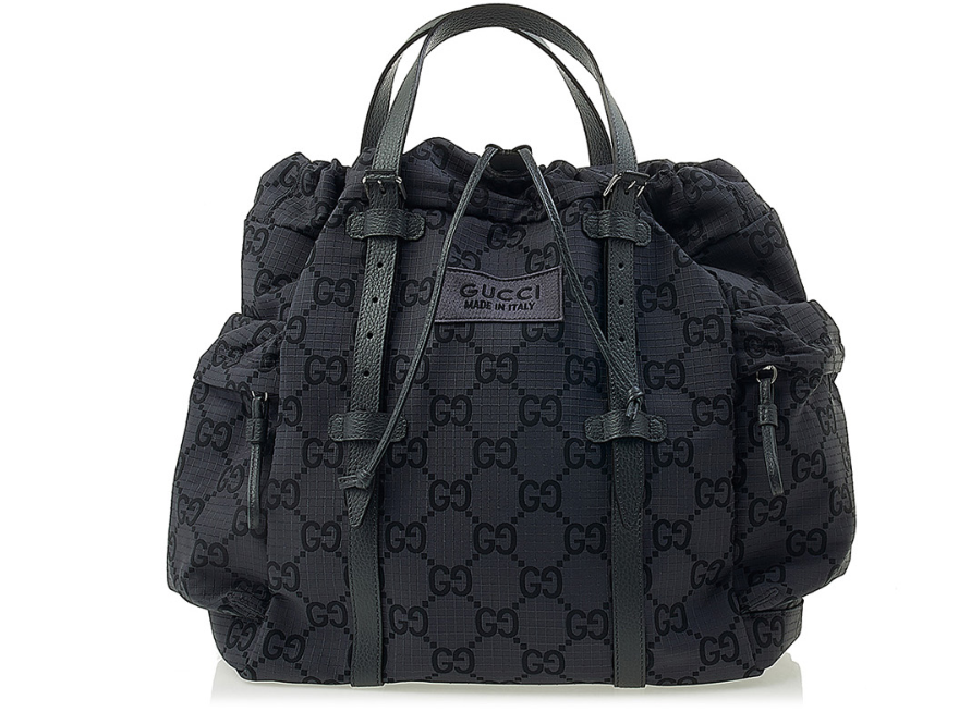 [E] GUCCI DARK GRAY GG POLYESTER TOTE BAG, 767929FACPM-1246 (EGC123)