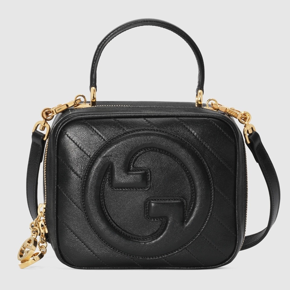 [E] GUCCI BLACK BLONDIE HANDLE BAG, 7444341IV0G-1000 (EGC16)