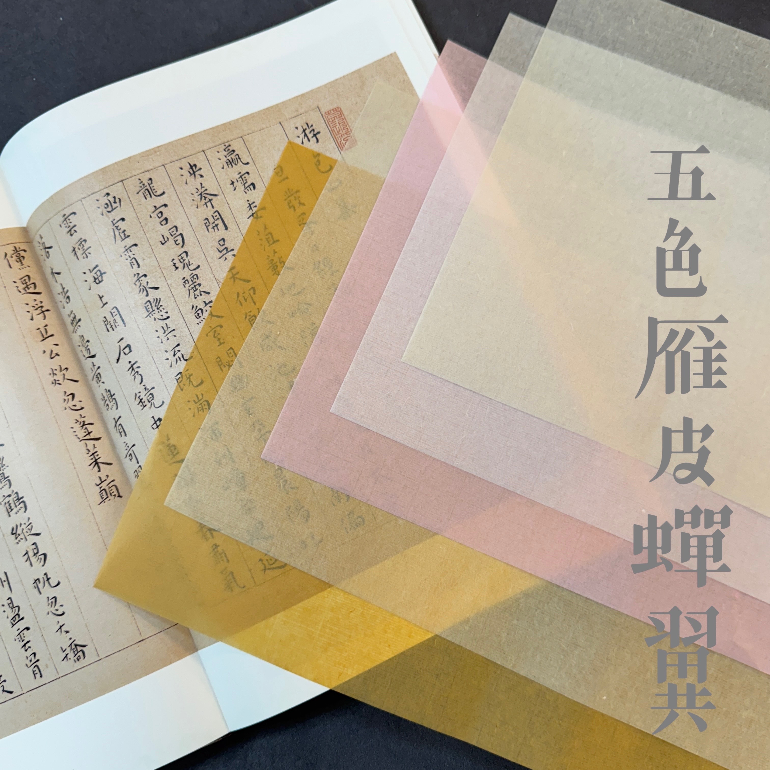 雁皮紙 五色雁皮蟬翼四尺對開/22x33cm
