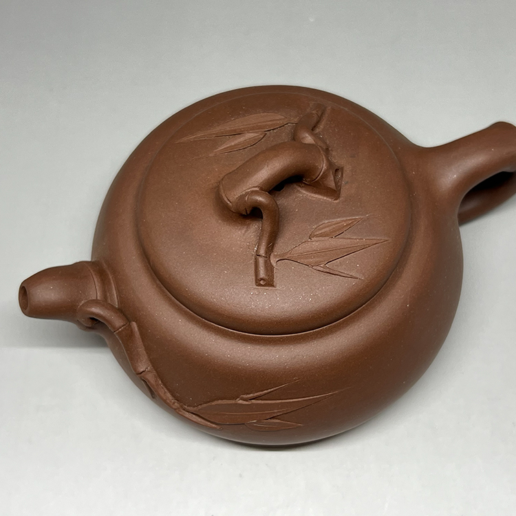 茶香自在】1990年代竹節紅泥壺宜興紫砂壺210 c.c.