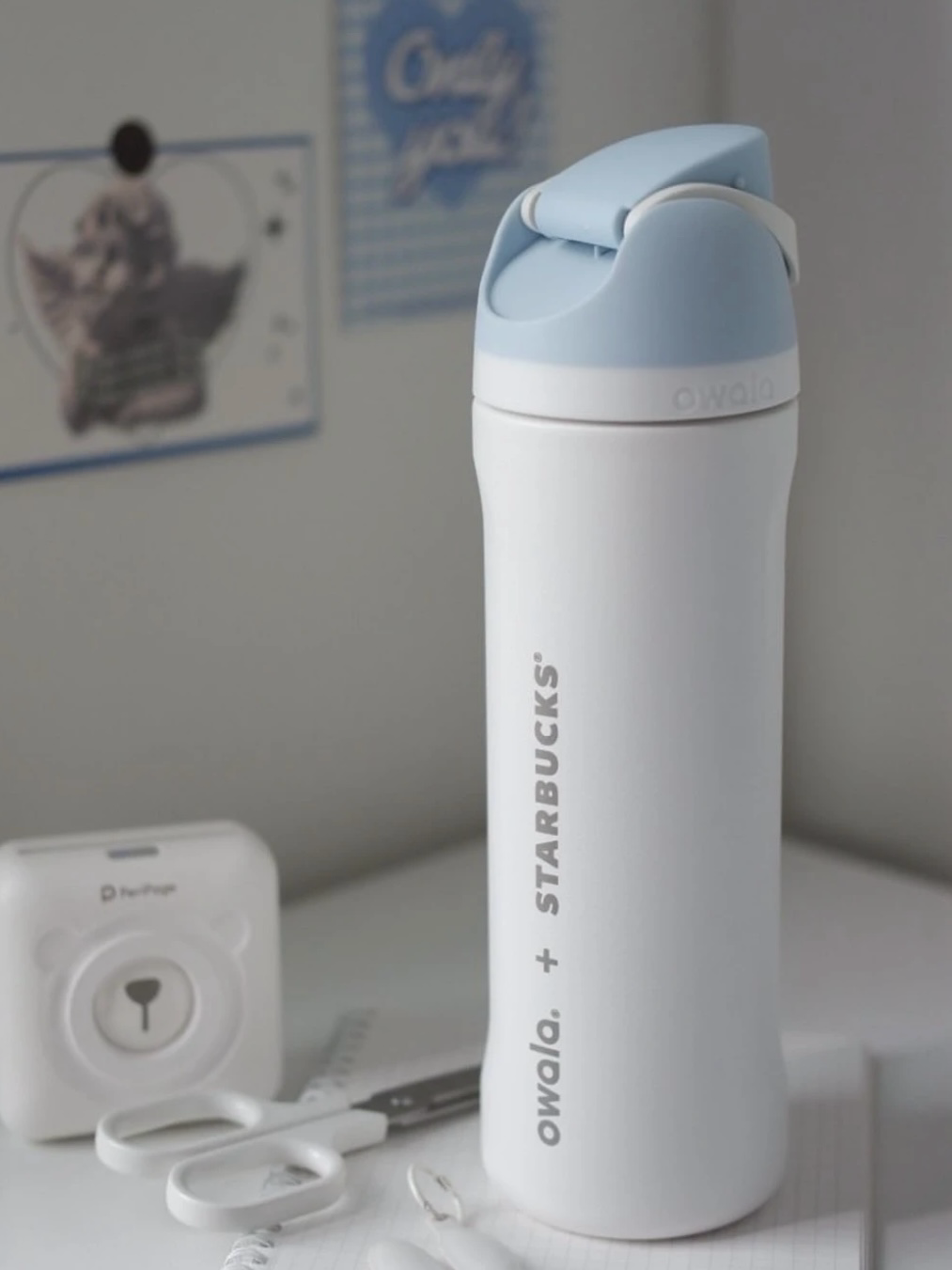 🇰🇷Starbucks X owala 聯名限定 水壺 保溫杯 水杯 白色 藍色 不鏽鋼