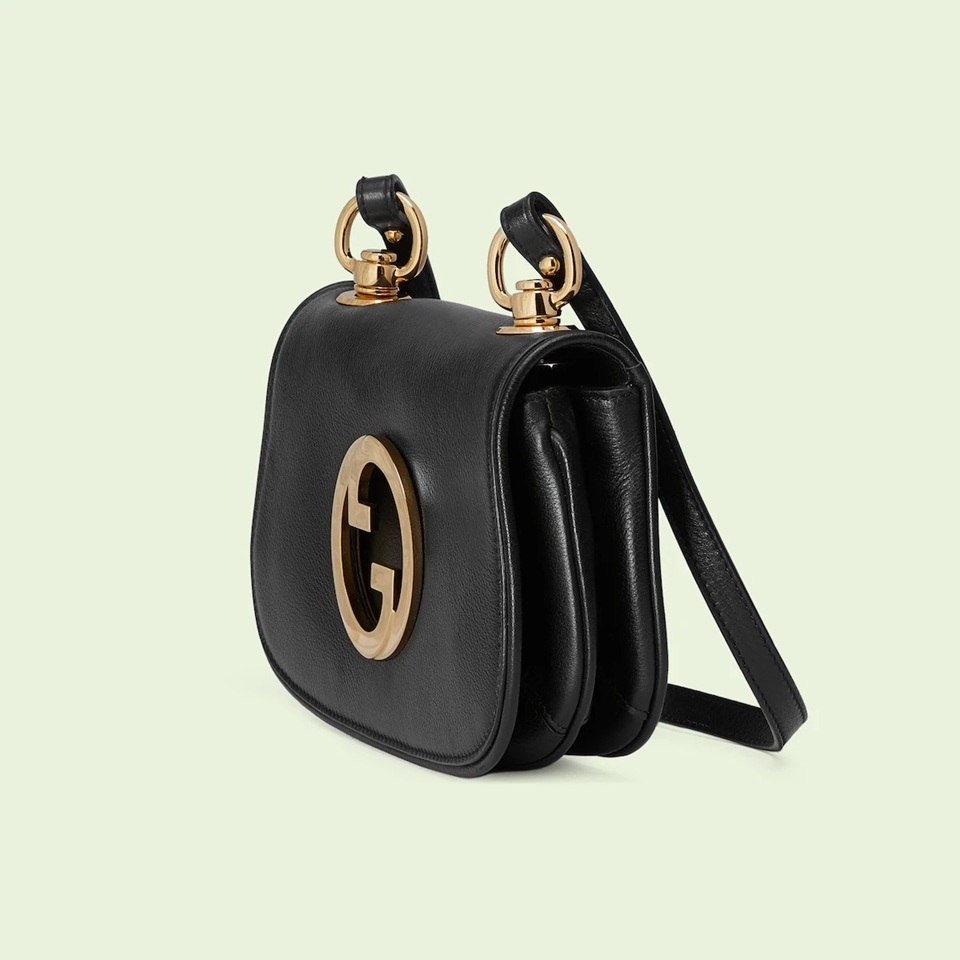 [E] GUCCI BLACK LEATHER GUCCI BLONDIE CROSSBODY BAG, 698643UXXAG-1064 (EGC28)