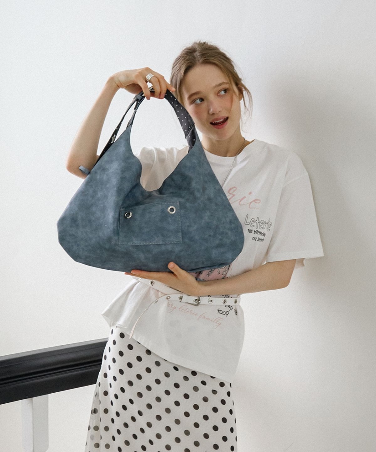 LETERIE Buckle Reversible Shoulder Bag