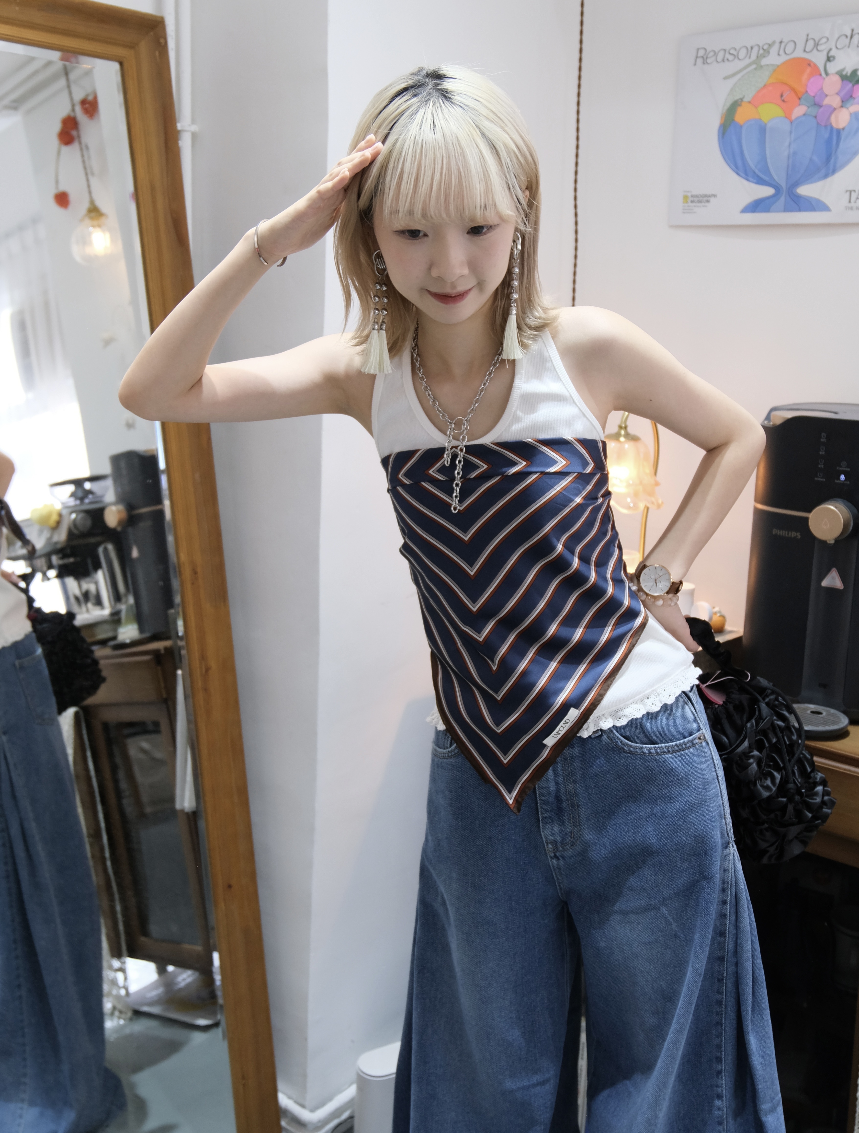 掛頸木耳邊背心