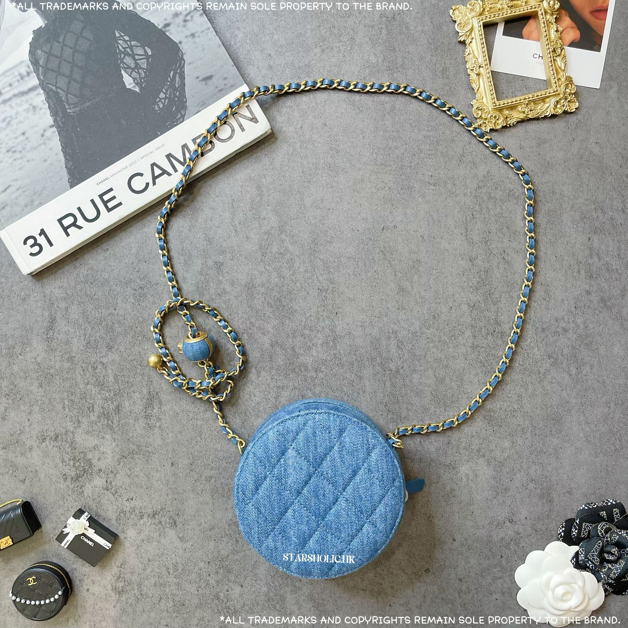 CHANEL 牛仔金球小圓餅