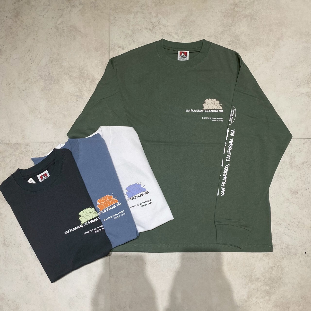 Ben davis 猿人噴漆泡泡字印花薄長T  C-25780028