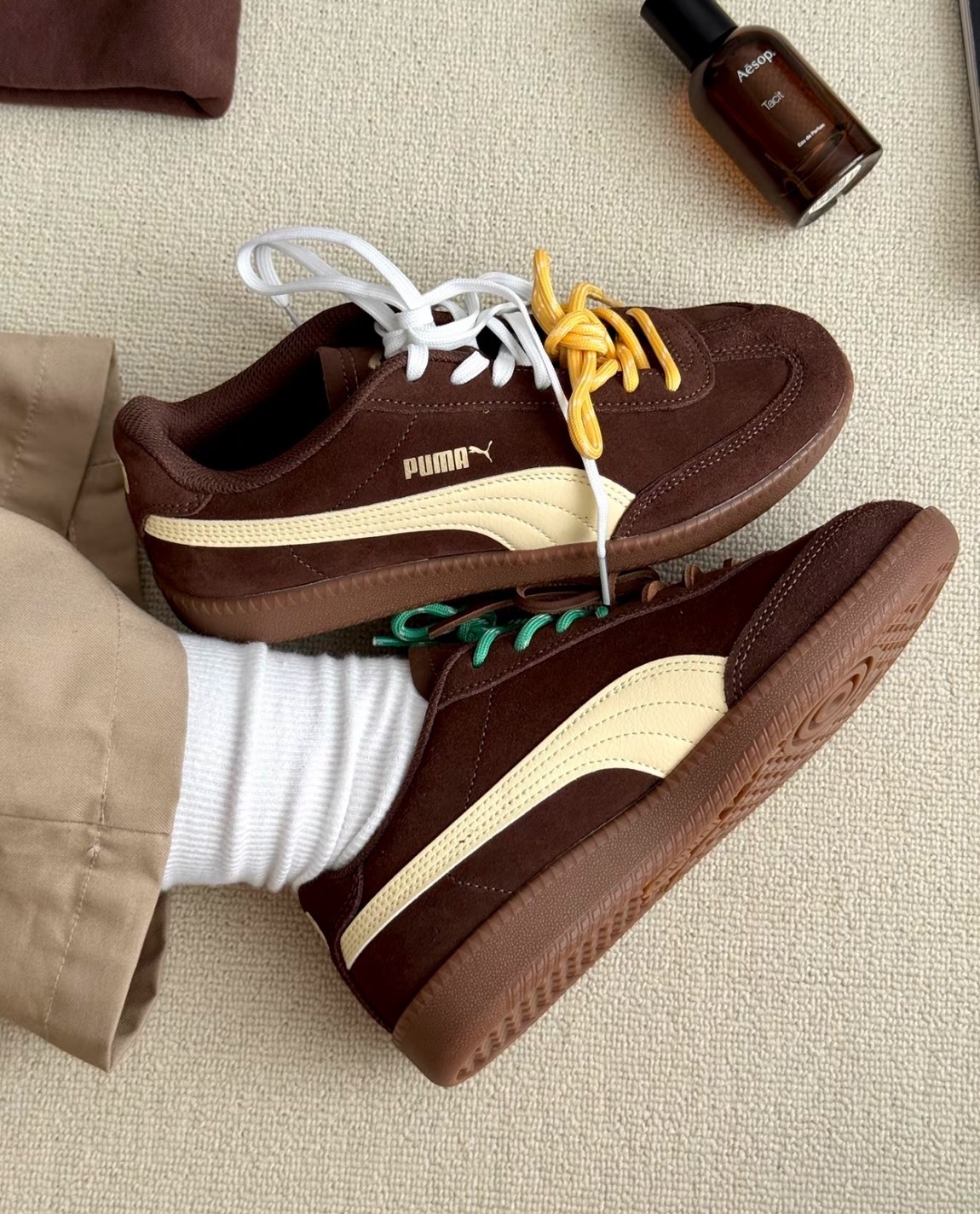 PUMA 9-T SUEDE 摩卡奶油 咖啡色 棕色  米色 焦糖底 女鞋 406756-01