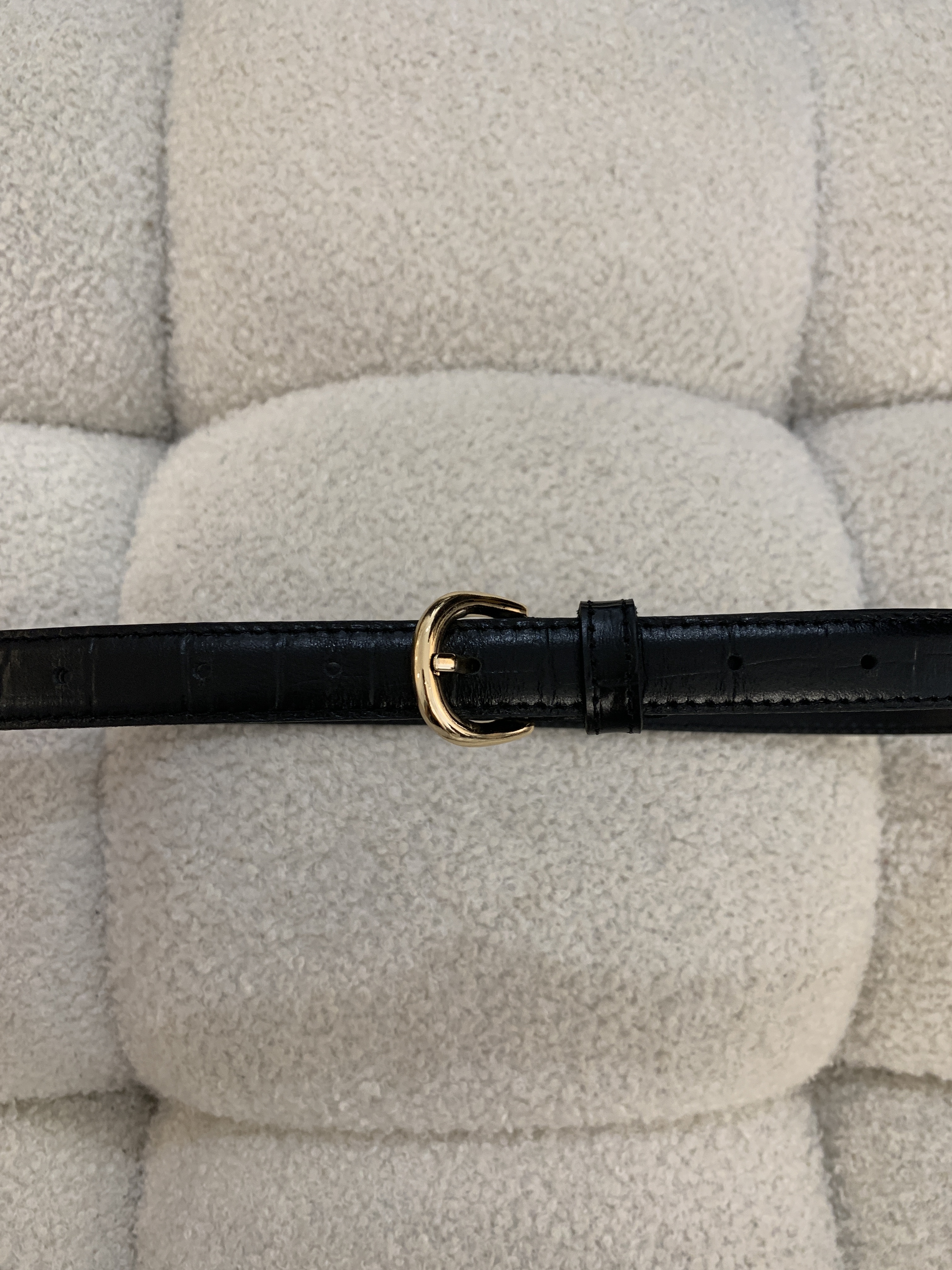 黑金蛇紋細皮帶