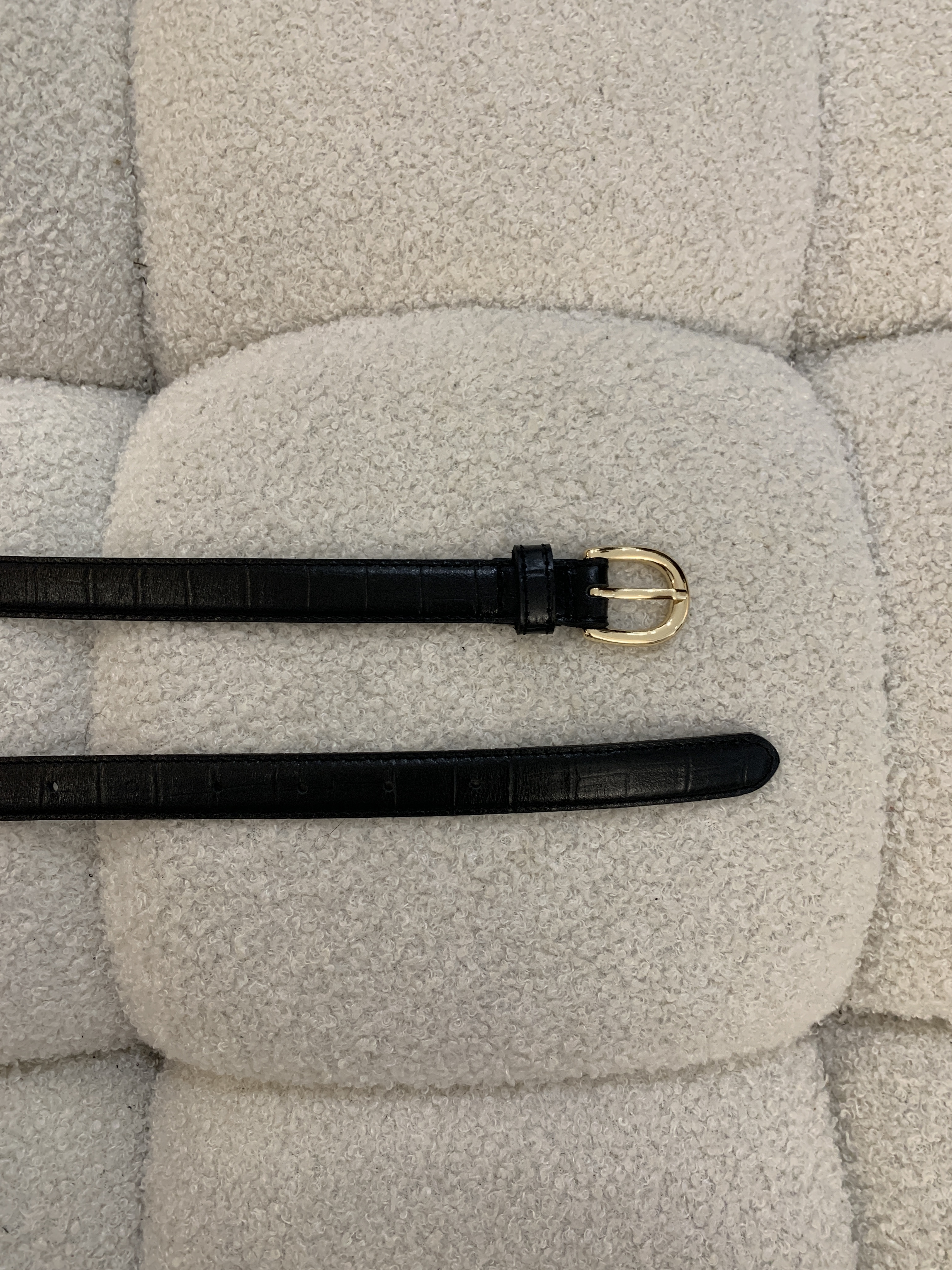 黑金蛇紋細皮帶