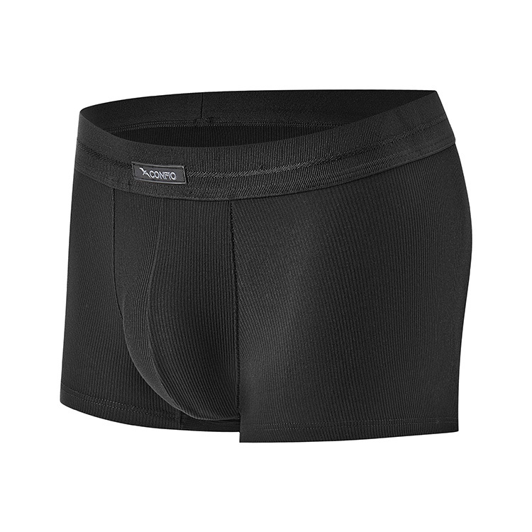 羅紋款立體四角褲-黑｜CONFIO康飛歐