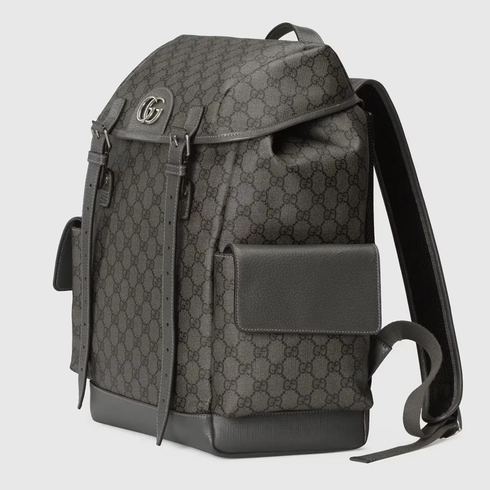 [E] GUCCI GREY BACKPACK LEATHER SUPREME MONOGRAM, 598140FABHU-8863 (EGC63)