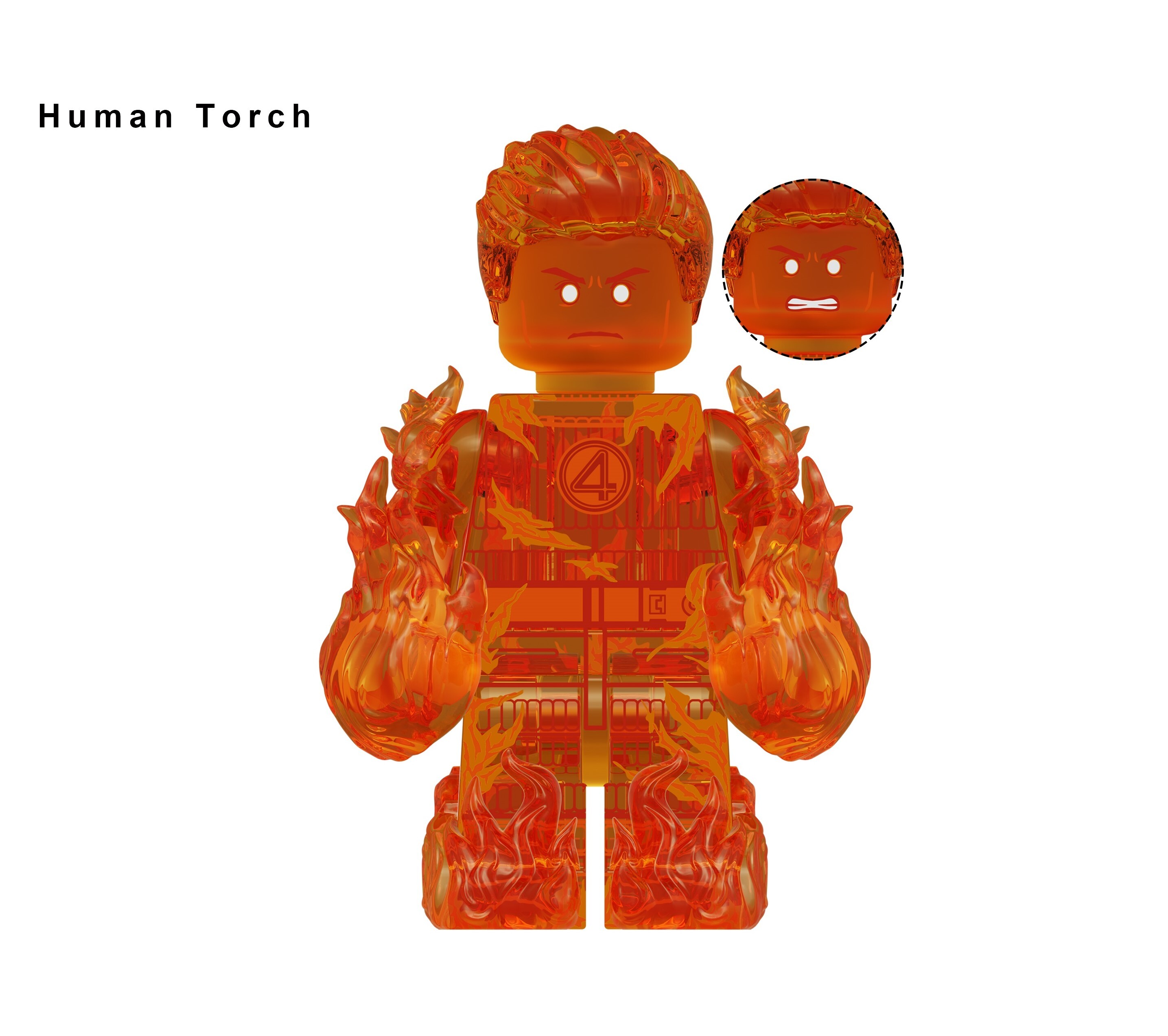 The Fantastic Human Torch Custom Minifigures Minifigs Fit Lego KDL847 K2305