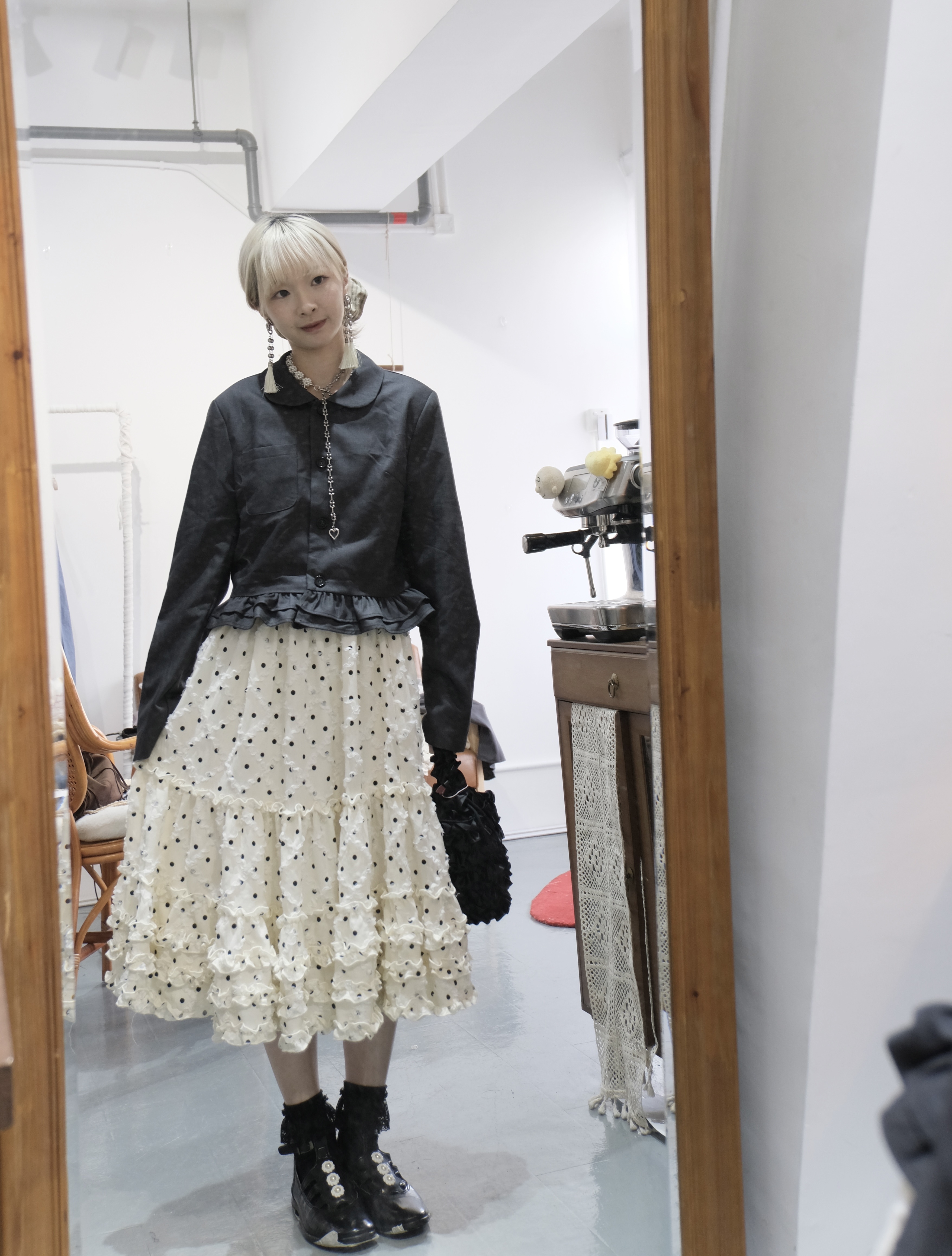 Ruffle邊娃娃領西裝外套