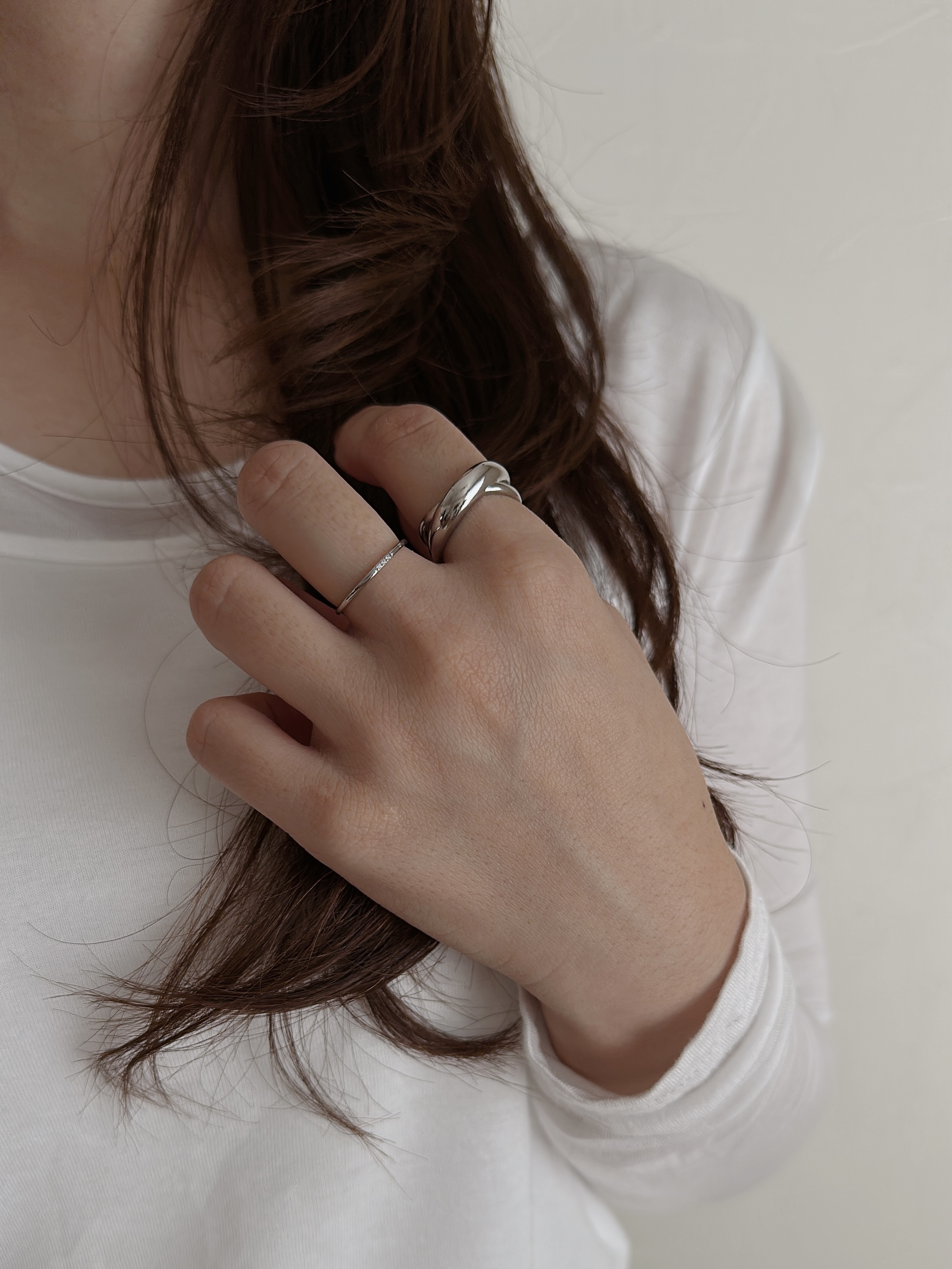 S925 chunky layered ring