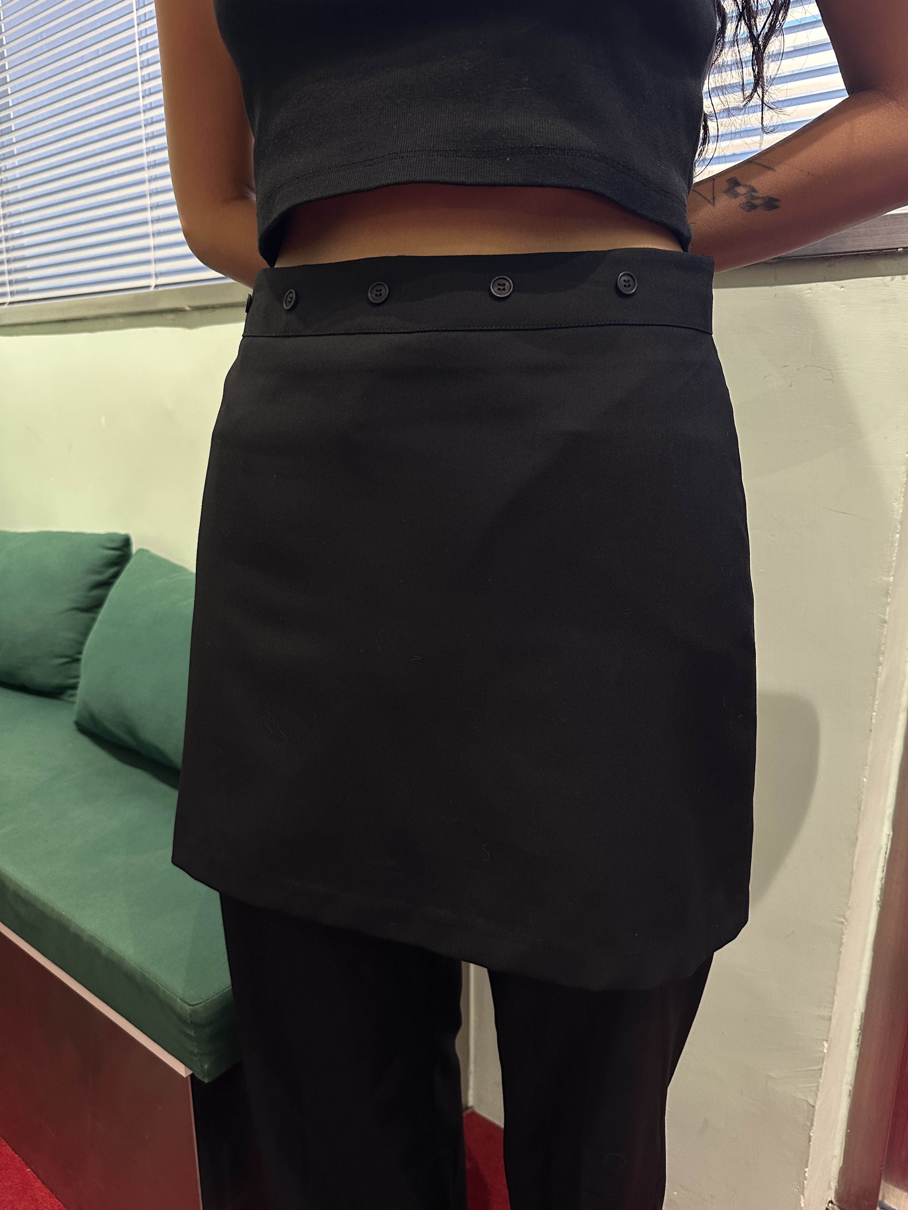 Button suit mini skirts